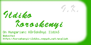 ildiko koroskenyi business card